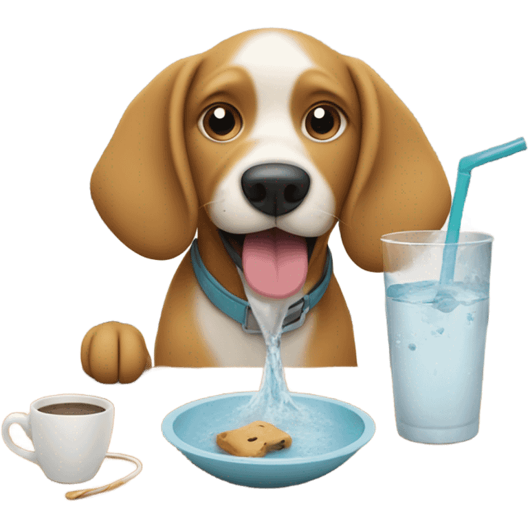 Dog drink café emoji