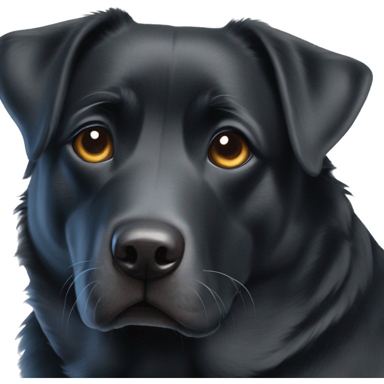 Black English lab mixed with blue heeler emoji