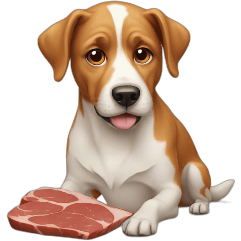 Dog with meat emoji