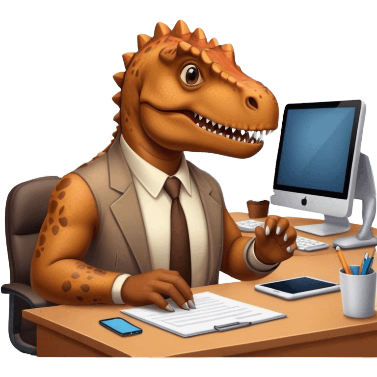 old dinosaurs working in an office emoji