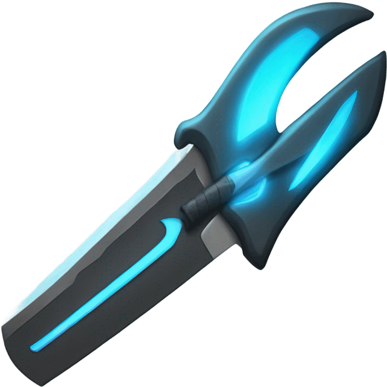 sci-fi long machete with blue ray blade emoji