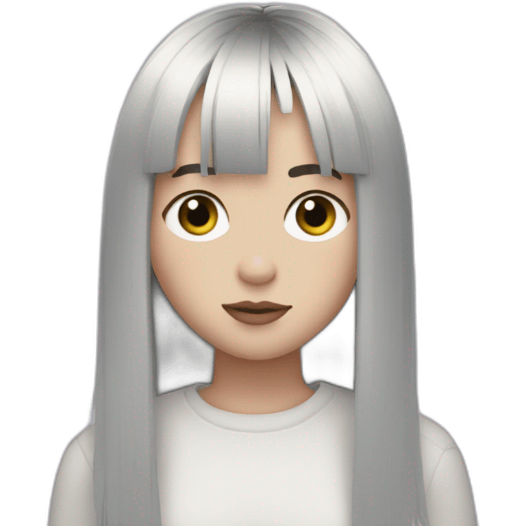 Billie eilish black hair fringe emoji