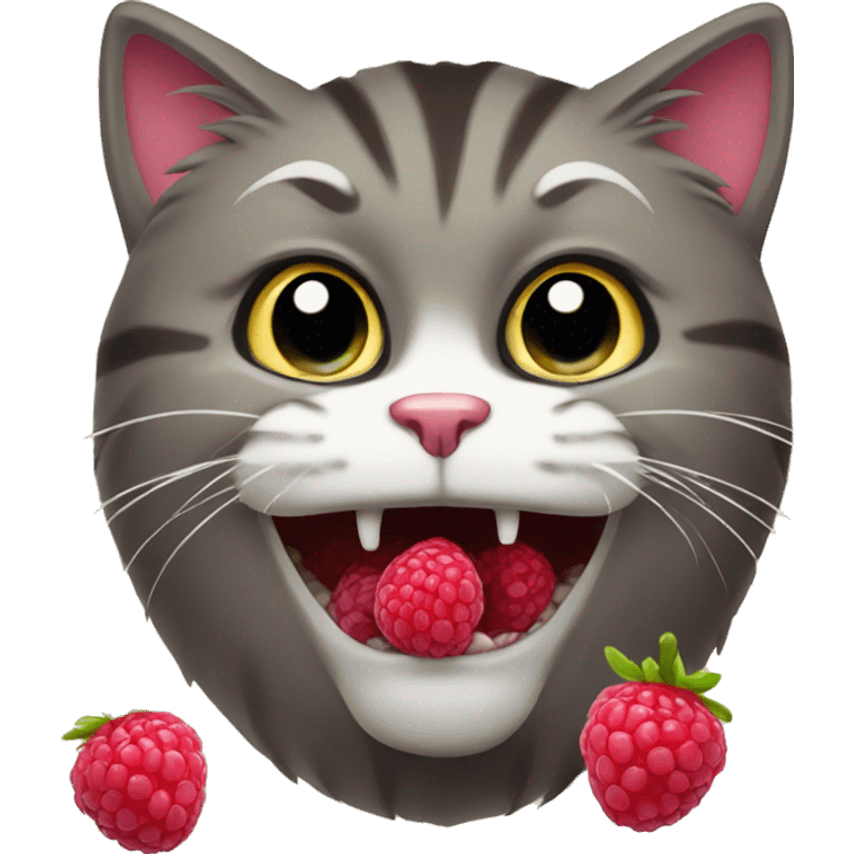 Cat eat a rasberry  emoji