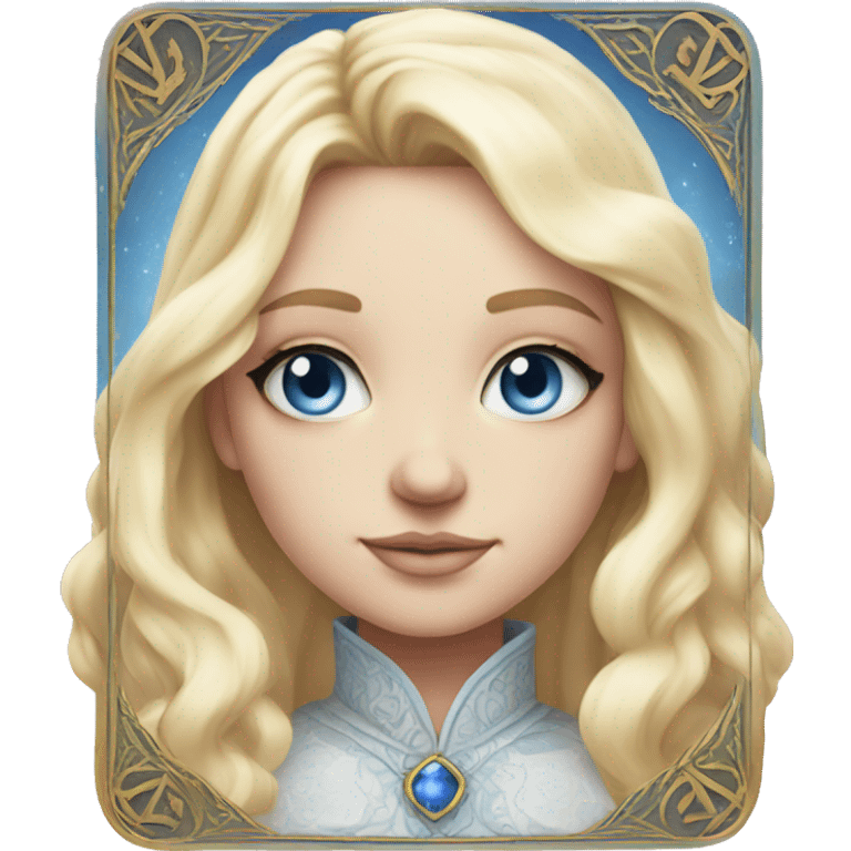 light pink tarot cards magic blonde girl white skin blue eyes  emoji