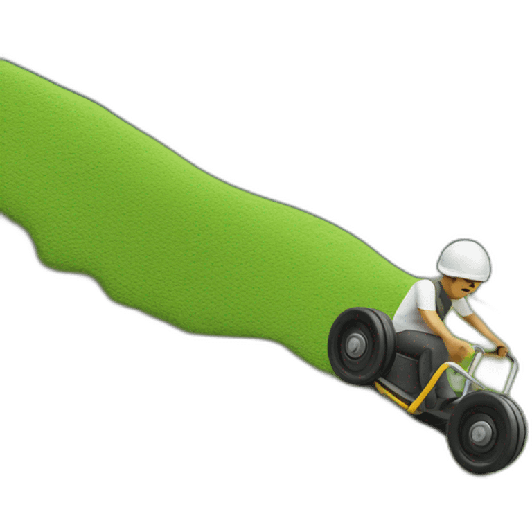 tiny man rolling a up a hill emoji