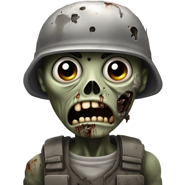 Zombie wearing a military helmet emoji