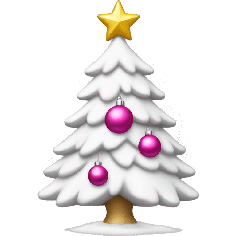 white christmas tree with pink ornaments  emoji