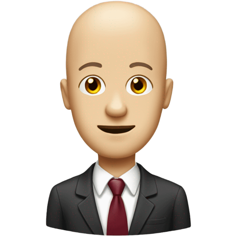 Bald guy with a maroon tie covered in mayonnaise  emoji