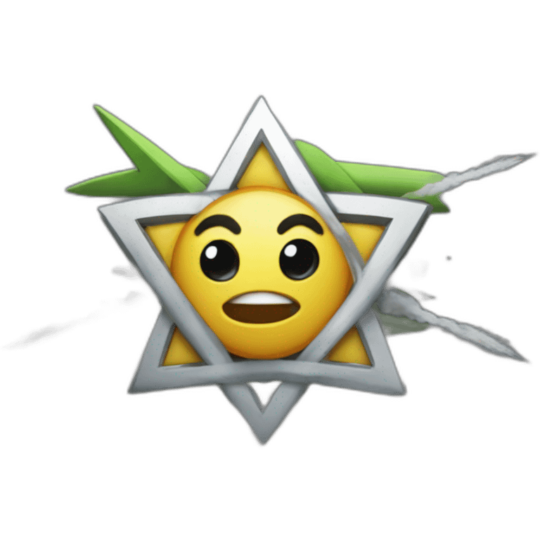 Star of David missiles on Gaza emoji