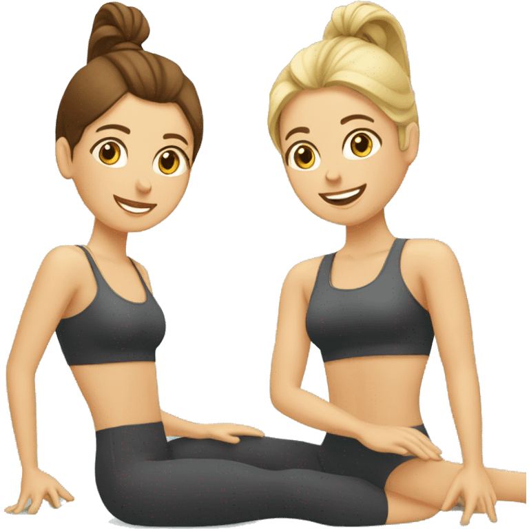 Dos amigas haciendo pilates  emoji