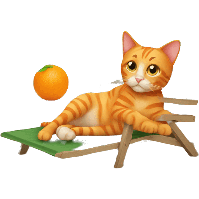 Orange cat on vacation  emoji