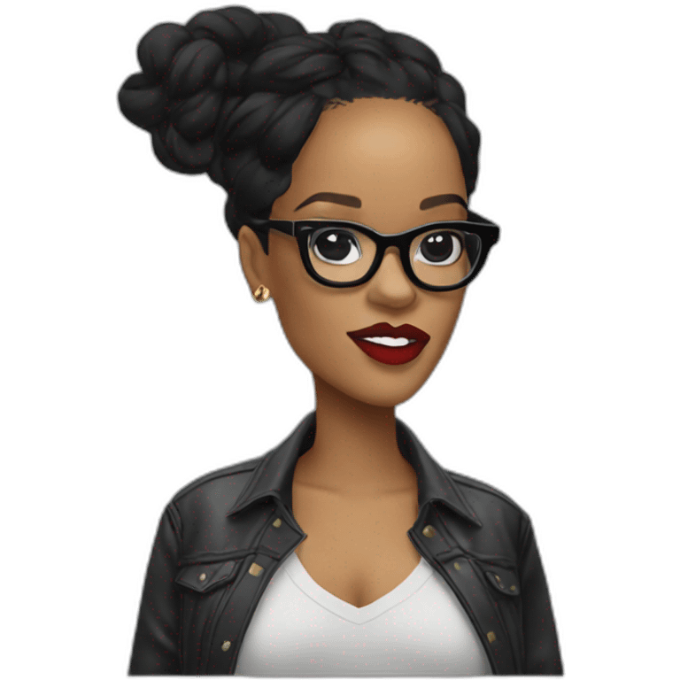 rihanna with glasses emoji