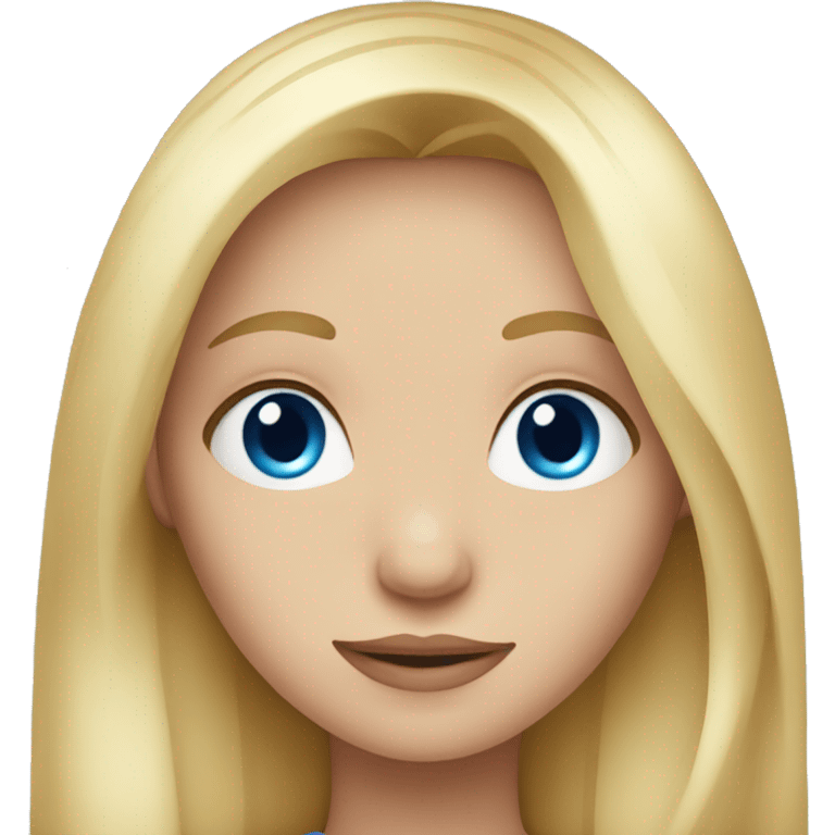 Blonde girl with blue eyes and long hair emoji