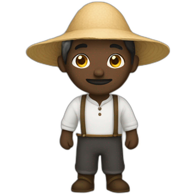 peasant with black emoji