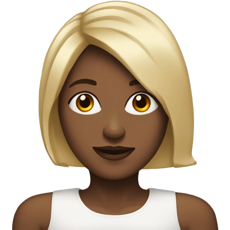 Black women with short bob with a side part emoji