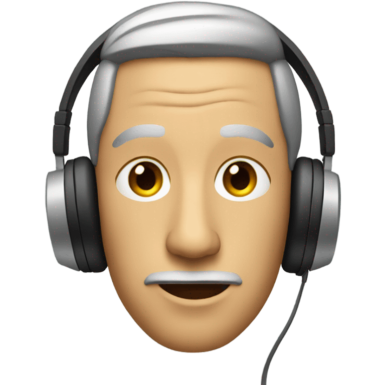 Man with long nose with headphones  emoji