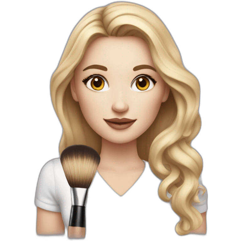 A makeup artist white girl with a makeup brush in her hand emoji