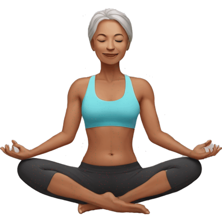 Yoga mature woman emoji