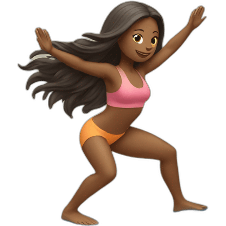 Yoga girl surfing emoji