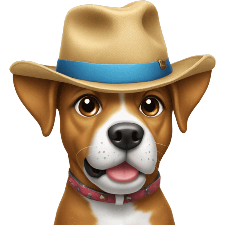 Funny dog with a hat emoji