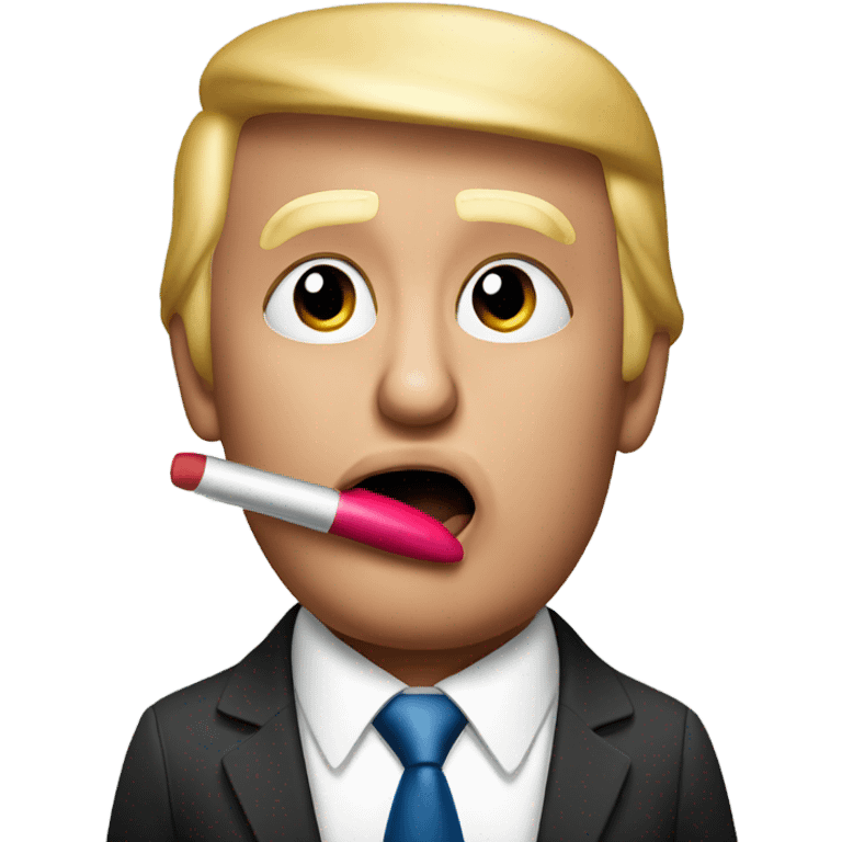 trump putting on lipstick  emoji