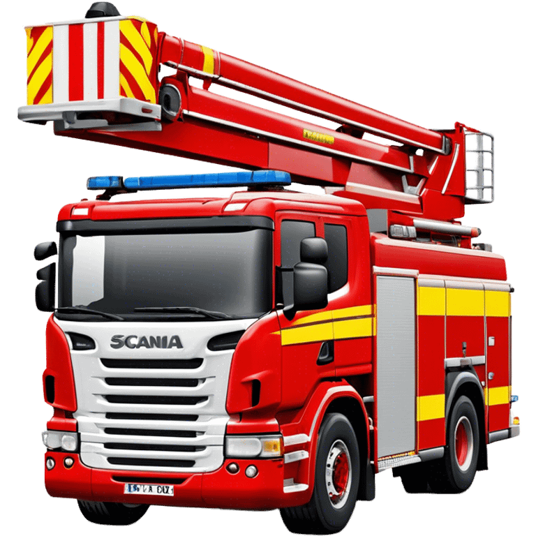 Fire Truck - Scania P320 Fire Truck (Model Year: 2015) (Iconic Colour: Red with white and yellow stripes) emoji