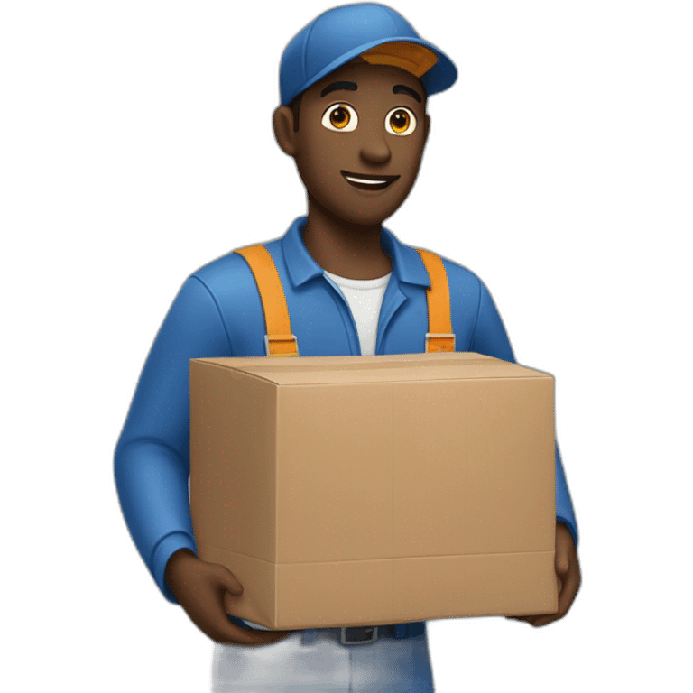 delivery man blue thishrt emoji