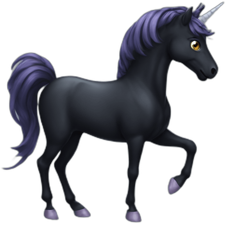 Spooky black unicorn emoji