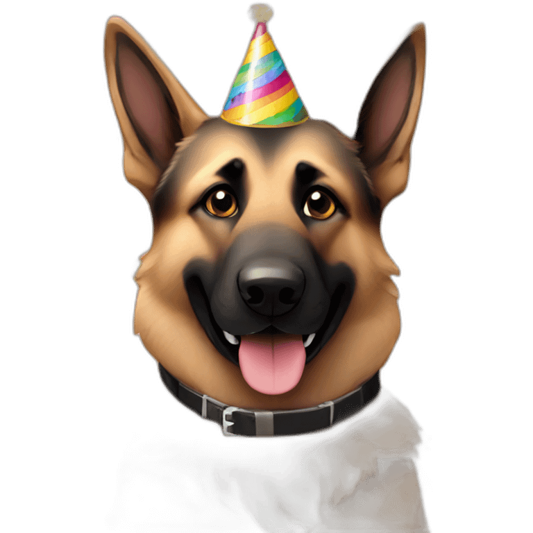 German shepherd birthday party emoji