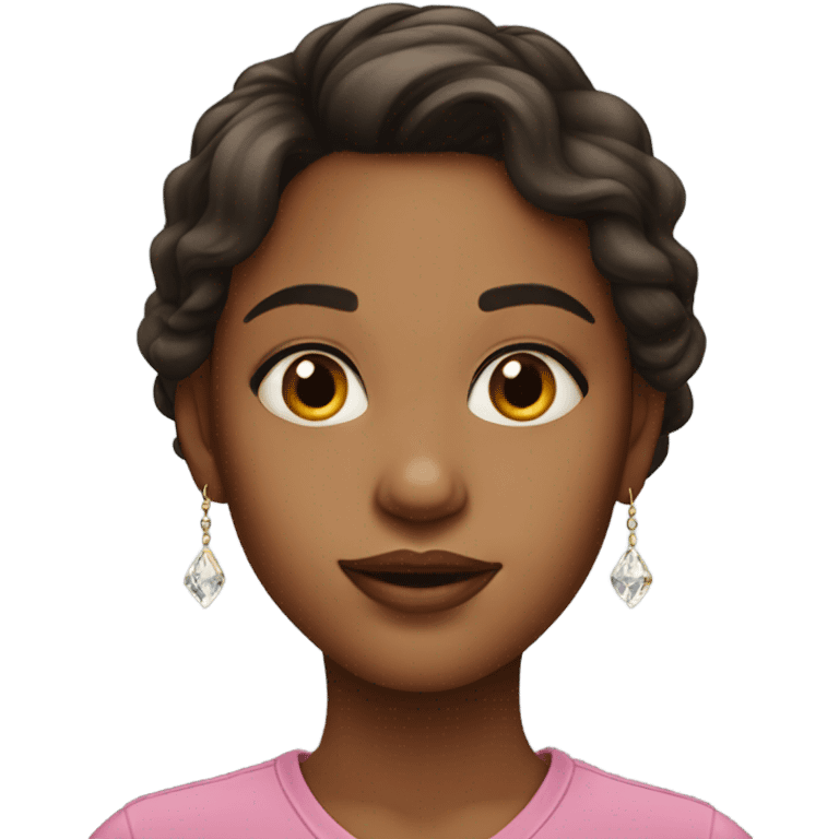 realistic girl with earrings and snot from nose emoji