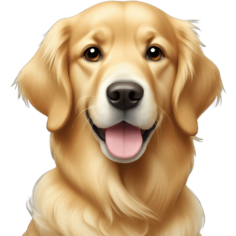 Golden Retriever with white patch on chest   emoji