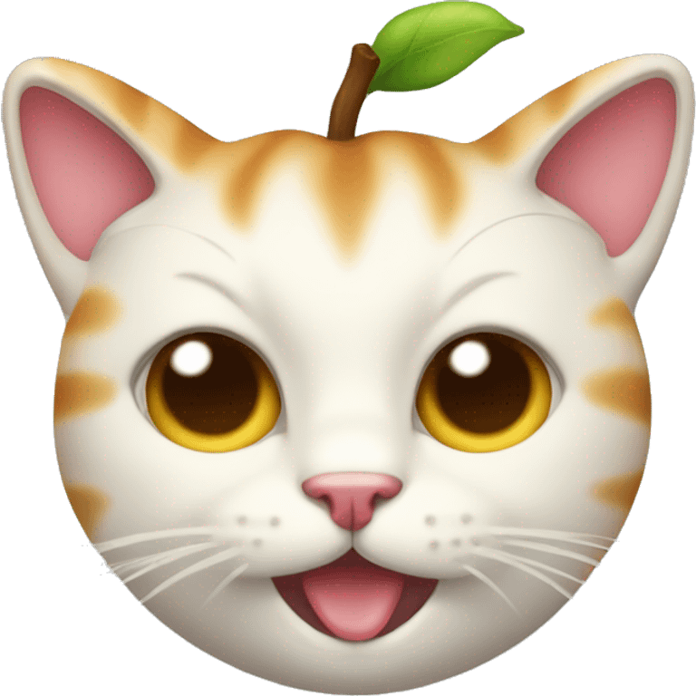 Apple cat emoji with tongue out emoji