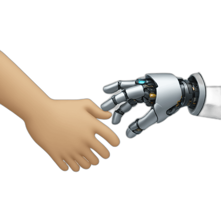 human and robot handshake emoji