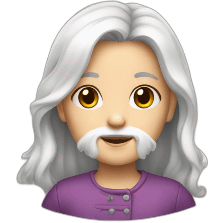 White-bearded little girl emoji