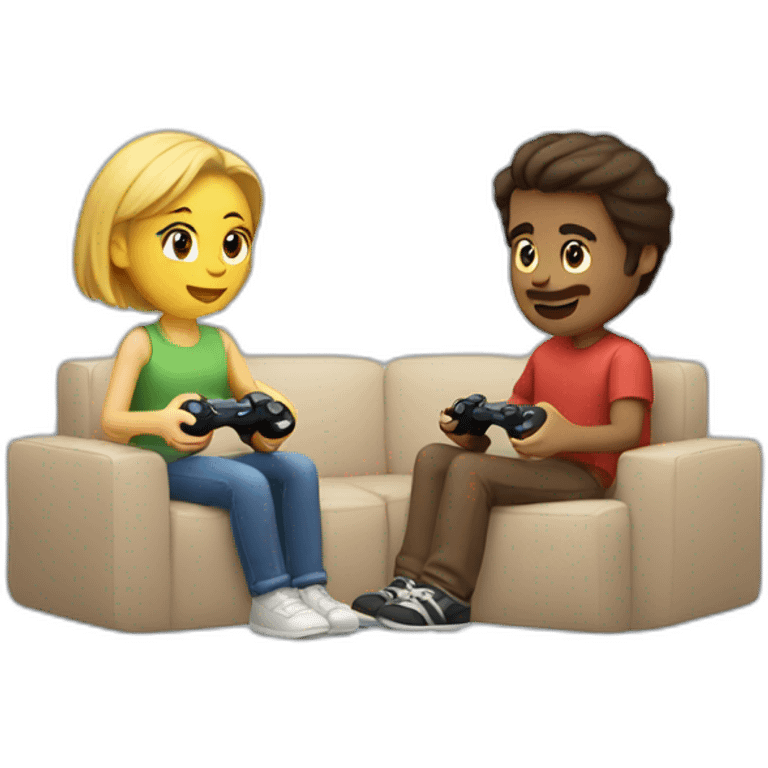 couple playing video game together emoji