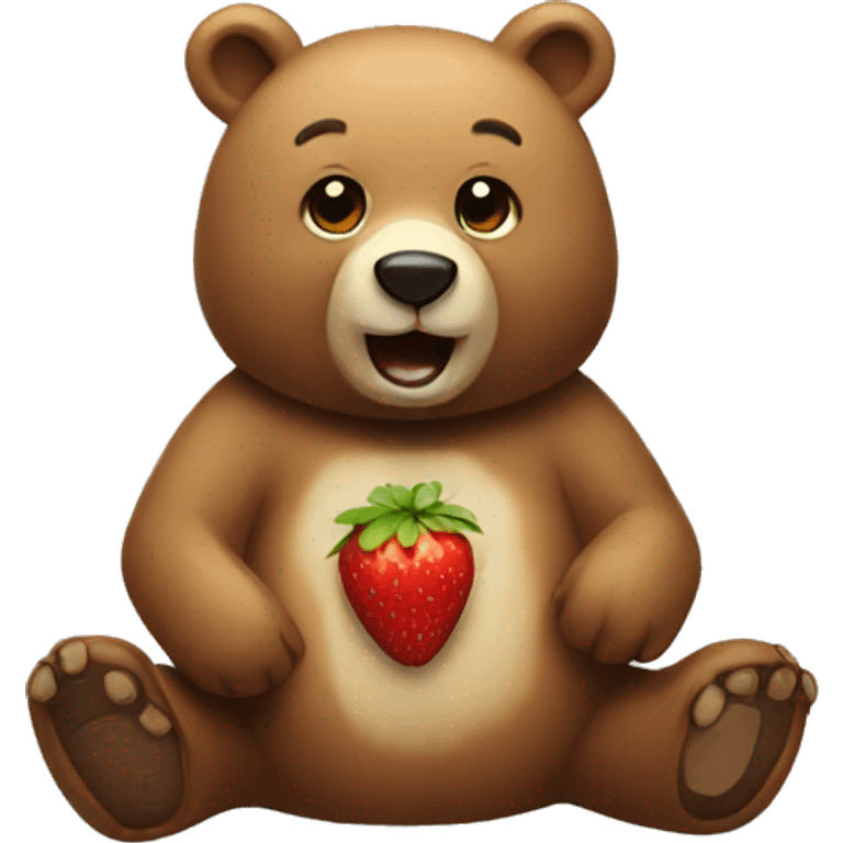 bear with a strawberry emoji