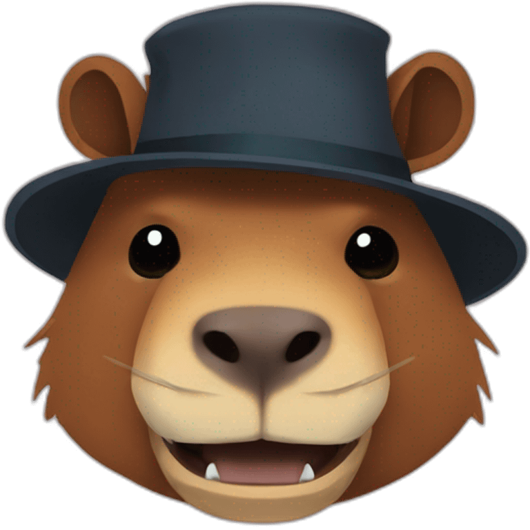 capybara with a freddy fazbear mask emoji