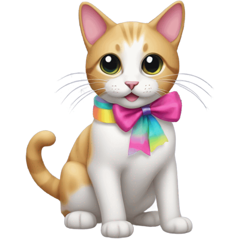 A cat wearing a bow emoji