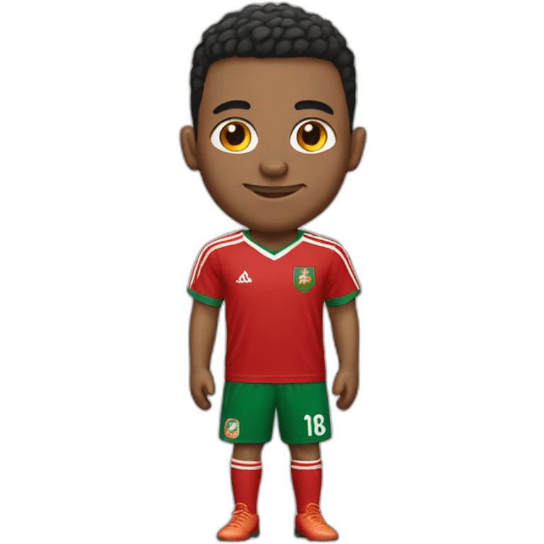 Someone with a Moroccan national team jersey emoji