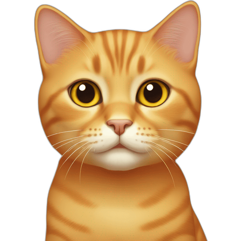 fully orange shorthair angular face cat cute yellow eyes emoji