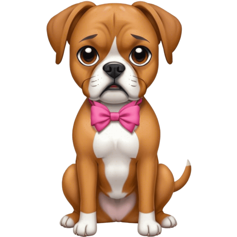 Boxer dog wearing bows emoji