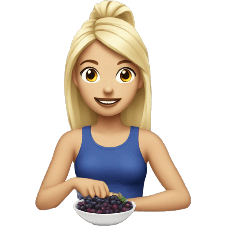 Blondie girl eating açaí  emoji