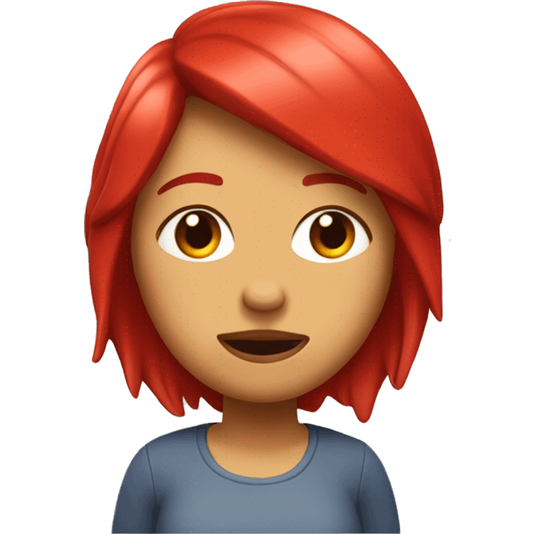 Chica con pelo rojo acostada  durmiendo  emoji