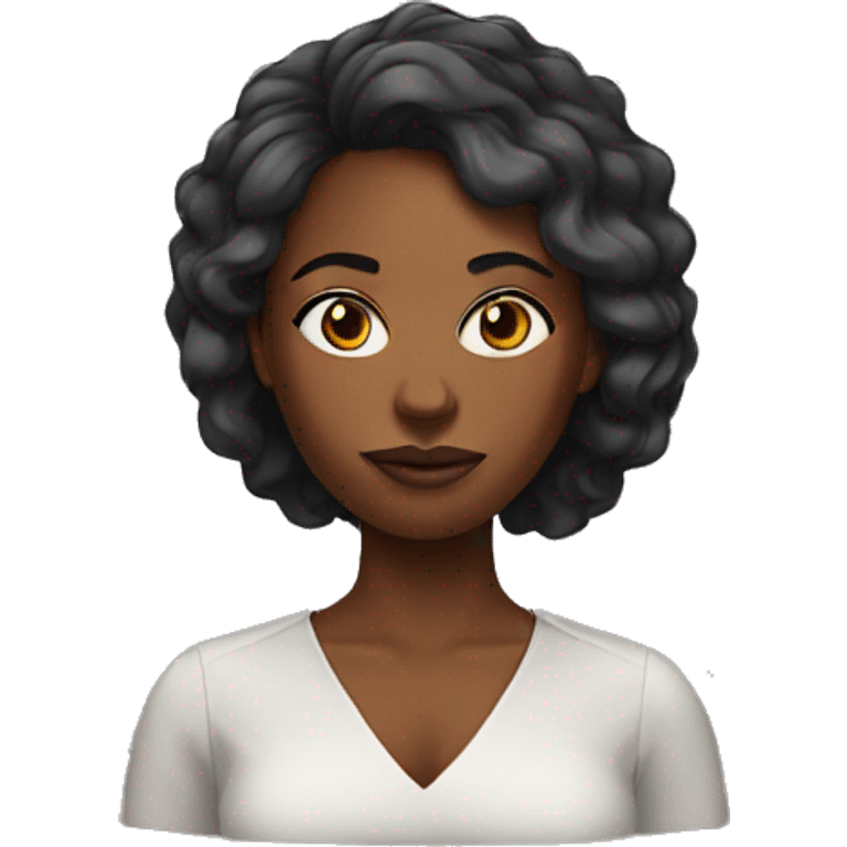 black woman with a burnt color semi tied hair emoji