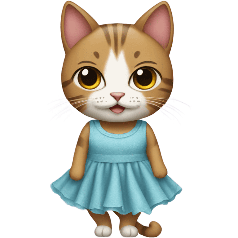 Cat wearing a dress emoji