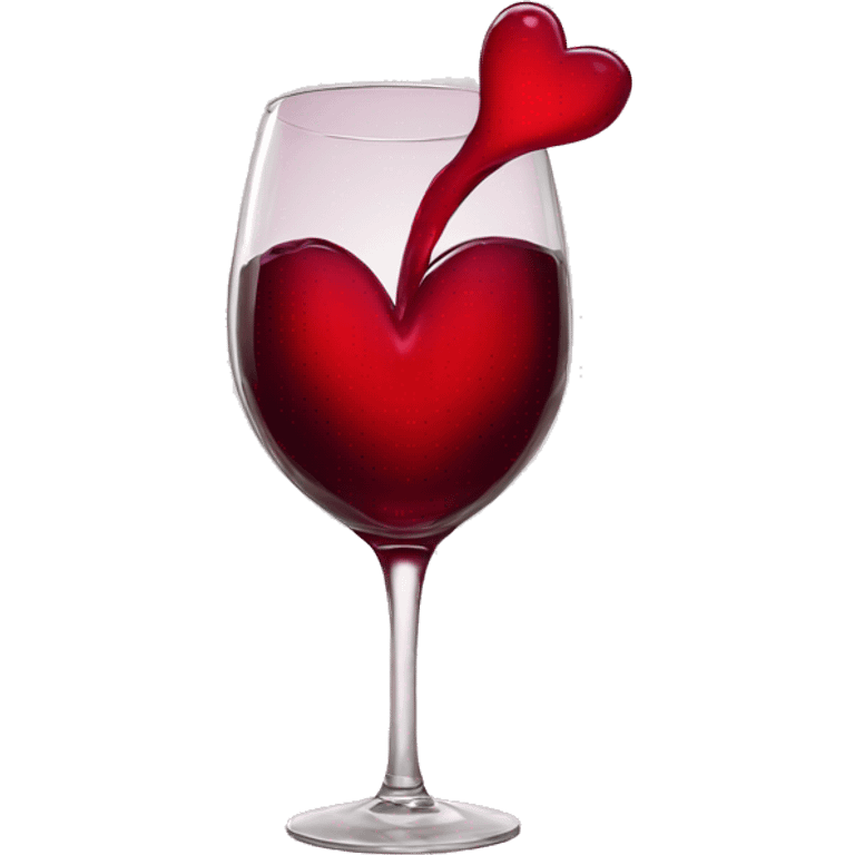 Hearts coming out of wine emoji