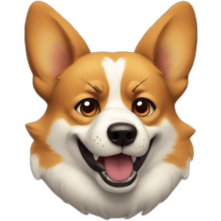 Mad corgi head angry emoji