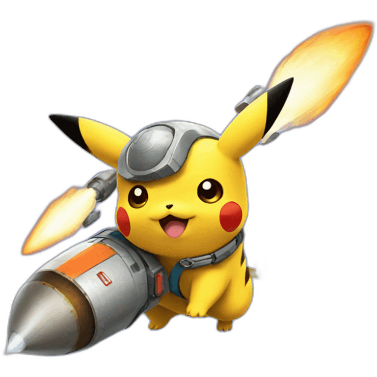 Pikachu with rocket emoji