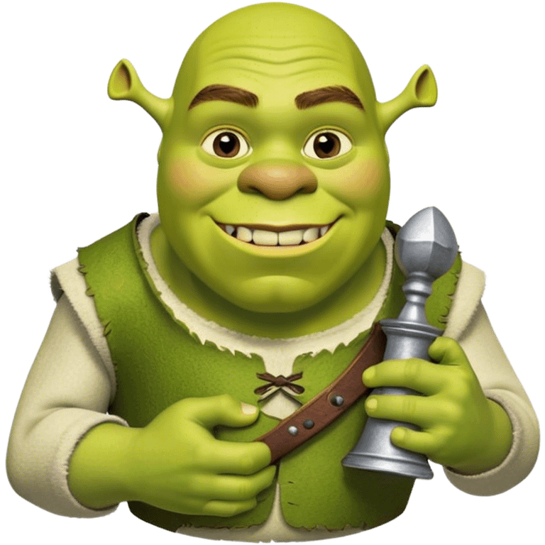 Shrek with a Stanley emoji