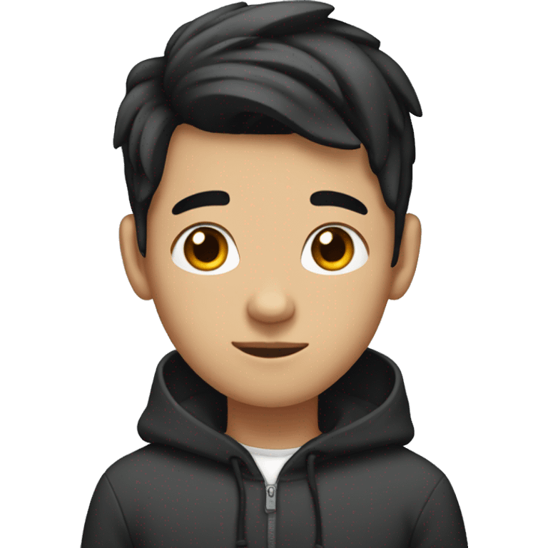 A teenager with black hair with a bow on his head emoji